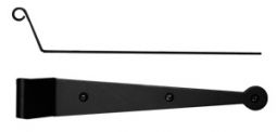 Atlantic 10" Strap Hinge: 1 1/2" offset, Stainless Steel: matte black powder coat finish (pair)